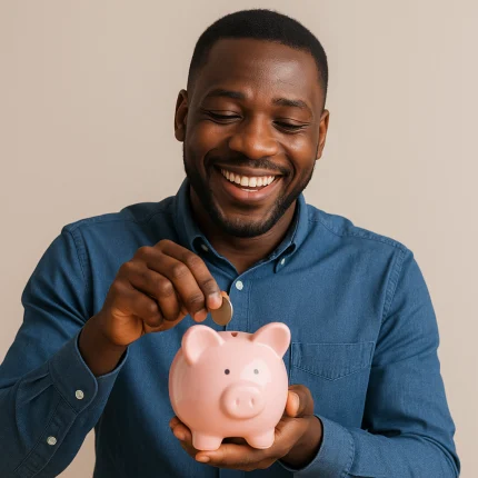Man smilling with money