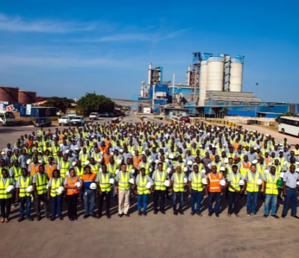 Workers at Dangote Cement