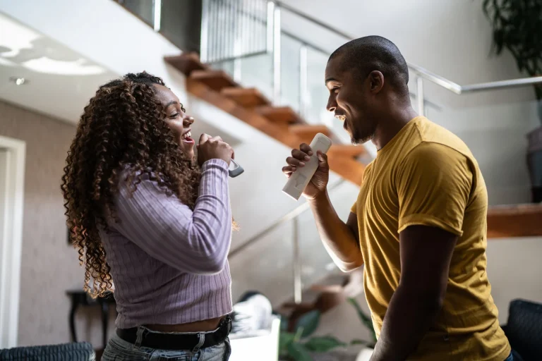 people singing at home