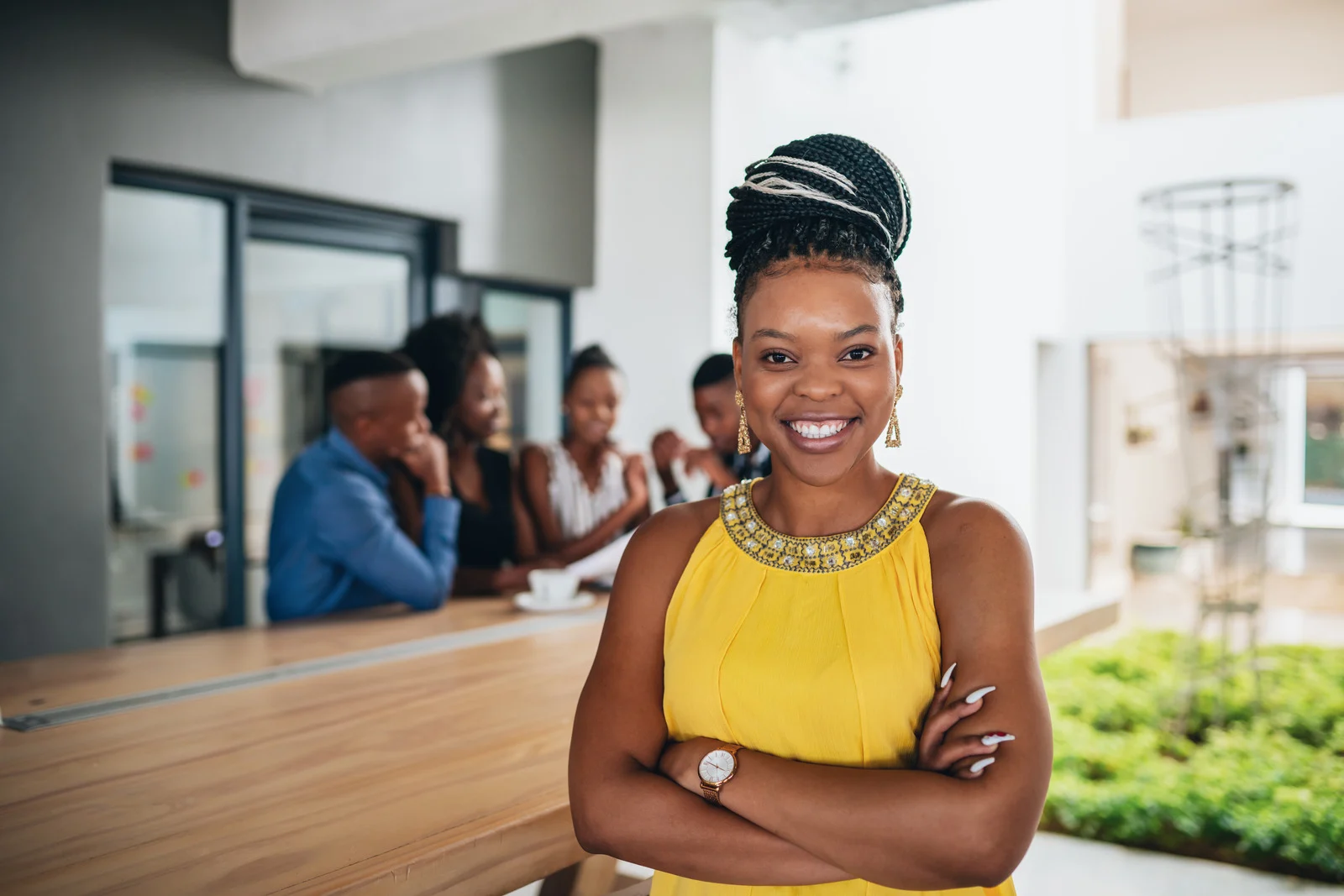 business woman smiling