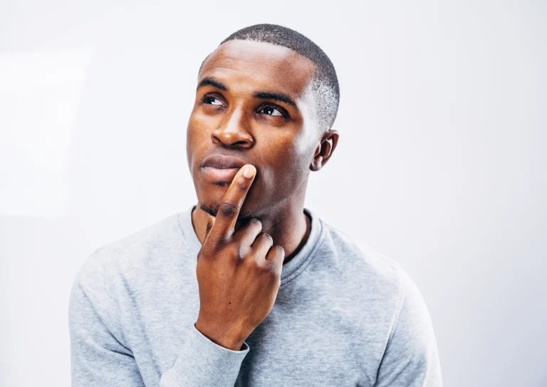 black man thinking