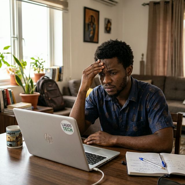 man lokking for your computer