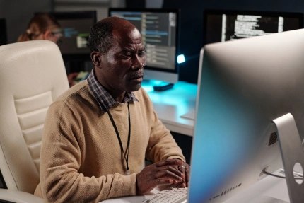 man working at your personal computer