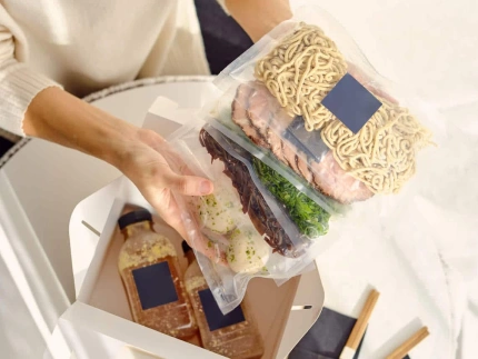 woman making packed food