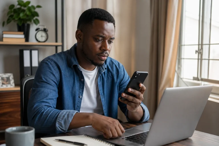 man looking at your cellphone approved loan apps
