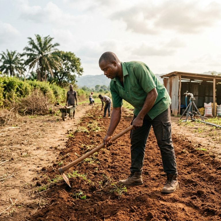 man preparing the land for agriculture